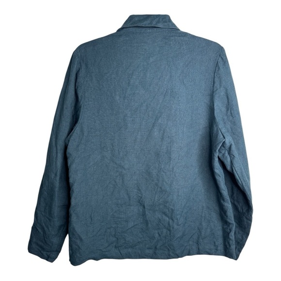 Eileen Fisher Blue Linen Jacket - Picture 2 of 6
